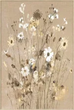 Canvas Schilderij incl. lijst 80x120cm Handgeschilderd 'Bloemetjes'