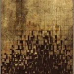 Canvas Schilderij incl. lijst 80x120cm Handgeschilderd 'Goud/zwart'