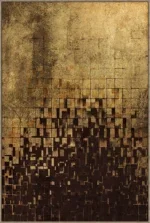 Canvas Schilderij incl. lijst 80x120cm Handgeschilderd 'Goud/zwart'