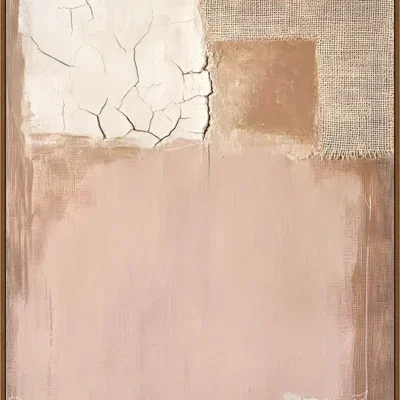 Canvas Schilderij incl. lijst 80x120cm Handgeschilderd 'Lichte vlakken'