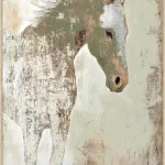 Canvas Schilderij incl. lijst 80x120cm Handgeschilderd 'Paard'