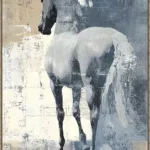 Canvas Schilderij incl. lijst 80x120cm Handgeschilderd 'Paard achterkant'