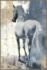 Canvas Schilderij incl. lijst 80x120cm Handgeschilderd 'Paard achterkant'