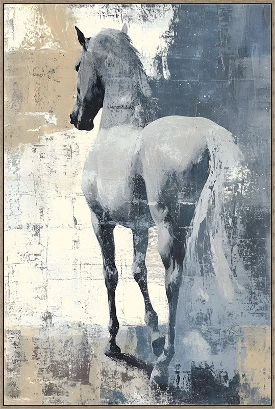 Canvas Schilderij incl. lijst 80x120cm Handgeschilderd 'Paard achterkant' Canvas Schilderij incl. lijst 80x120cm Handgeschilderd 'Paard achterkant'