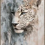 Canvas Schilderij incl. lijst 80x120cm Handgeschilderd 'Panter rechts'