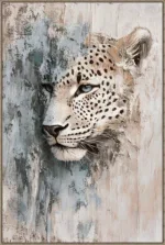 Canvas Schilderij incl. lijst 80x120cm Handgeschilderd 'Panter rechts'