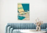 Canvas Schilderij incl. lijst 80x120cm Handgeschilderd 'Strandstoel'.