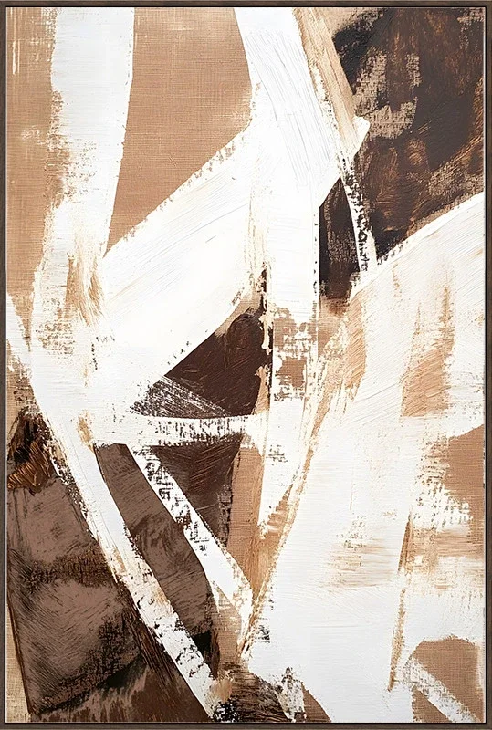 Canvas Schilderij incl. lijst 80x120cm Handgeschilderd 'Vlekken'