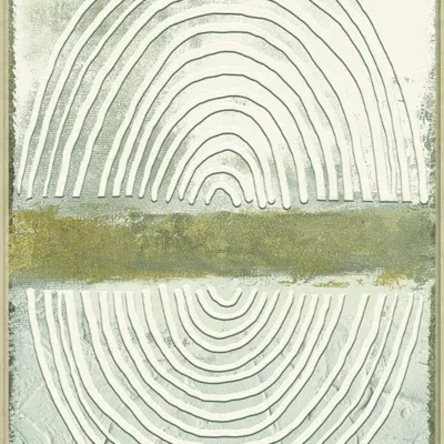 Canvas Schilderij incl. lijst Japandi 50x70cm Handgeschilderd 'Vingerafdruk'