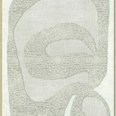 Canvas Schilderij incl. lijst Japandi 50x70cm Handgeschilderd 'Witte figuren'