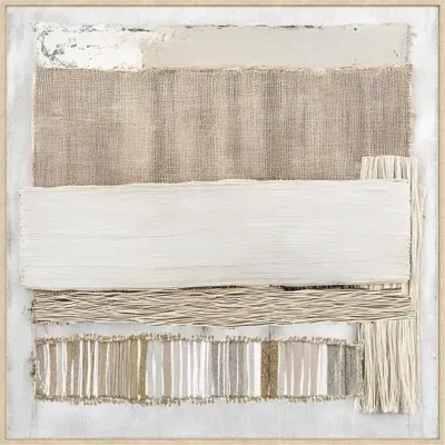 Canvas Schilderij incl. lijst Japandi 60x60cm Handgeschilderd 'Stro'