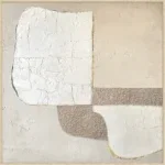 Canvas Schilderij incl. lijst Japandi Beige 60x60cm 'Vlakken'