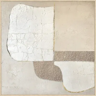 Canvas Schilderij incl. lijst Japandi Beige 60x60cm 'Vlakken'