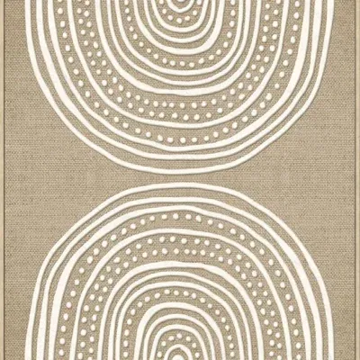 Canvas Schilderij incl. lijst Japandi 80x120cm met foam 'Witte cirkels'