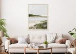 Canvas Schilderij met groen tinten Rivier.