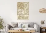 Canvas Schilderij met takken en groene tinten