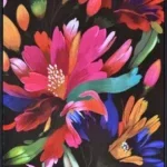 Canvas incl. baklijst 100x140cm Fleurig bloemenboeket. canvas+acrylver