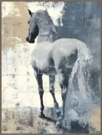 Canvas incl. lijst 60x80cm Handgeschilderd 'Paard achterkant'