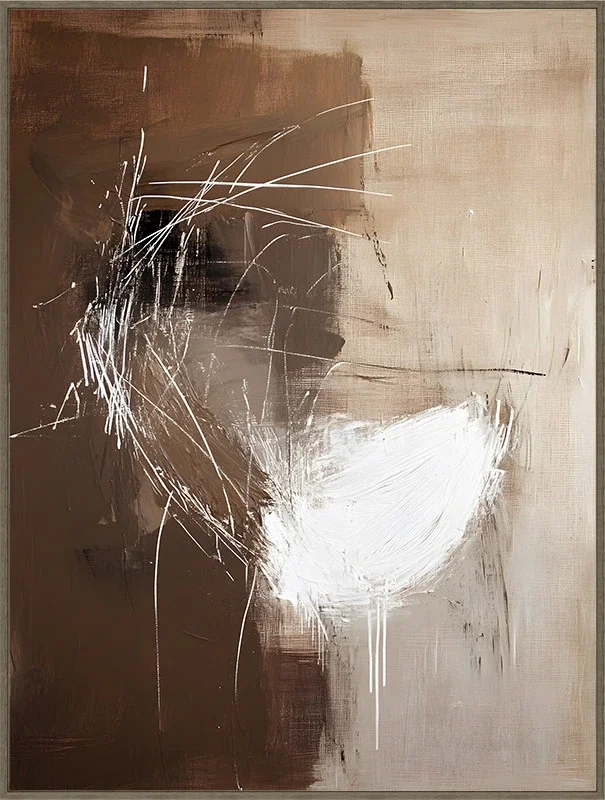 Canvas Schilderij incl. lijst 60x80cm Handgeschilderd 'Witte cirkel' Canvas Schilderij incl. lijst 60x80cm Handgeschilderd 'Witte cirkel'
