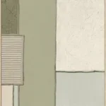 Canvas incl. lijst 80x120cm Handgeschilderd 'Gewoven vakken 3'