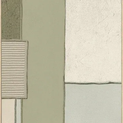 Canvas incl. lijst 80x120cm Handgeschilderd 'Gewoven vakken 3'