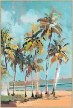 Canvas incl. lijst 80x120cm Handgeschilderd 'Palmbomen'