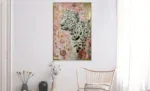 Canvas incl. lijst 80x120cm Handgeschilderd 'Panter'.