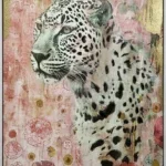 Canvas incl. lijst 80x120cm Handgeschilderd 'Panter'