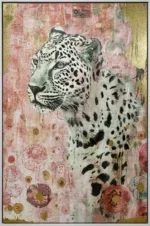 Canvas incl. lijst 80x120cm Handgeschilderd 'Panter'