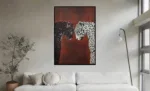 Canvas incl. lijst 80x120cm Handgeschilderd 'Panters'.