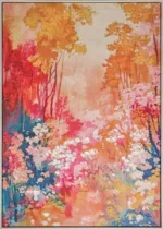 Canvas incl. lijst 80x120cm Handgeschilderd 'Rood bos'