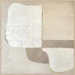 Canvas incl. lijst Japandi 100x100cm Handgeschilderd 'Vlakken'