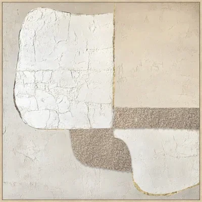 Canvas incl. lijst Japandi 100x100cm Handgeschilderd 'Vlakken'
