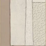 Canvas incl. lijst Japandi 80x120cm Handgeschilderd 'Gewoven vakken 2'