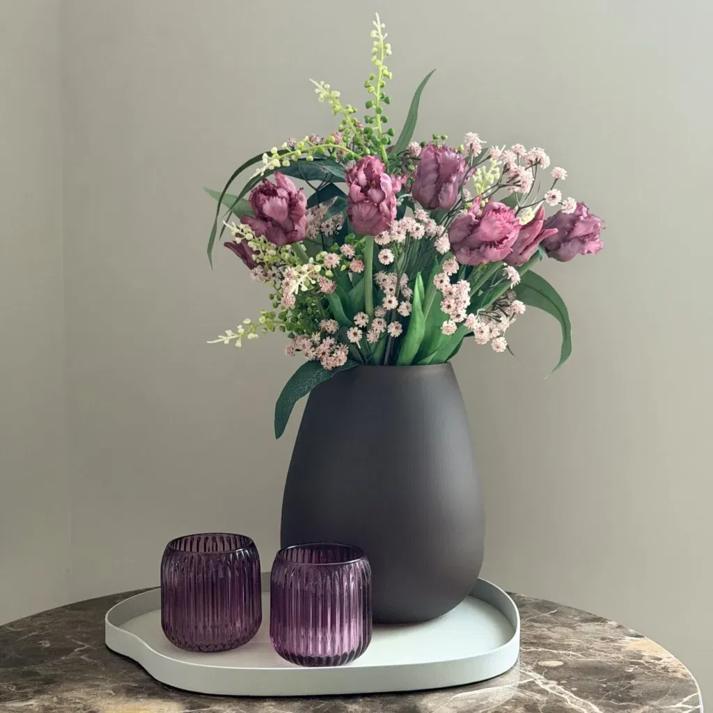 Complete decoratie salontafel set bruin aubergine