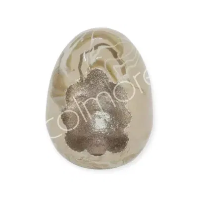 Decoratie ei egg beige taupe - 12 x 15 cm