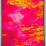 Fluweel geprint incl. lijst 83x123cm 'Pink Power'
