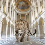 Glasschilderij 120x80cm Panter in paleis