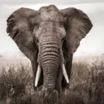 Glasschilderij 160x110cm Olifant
