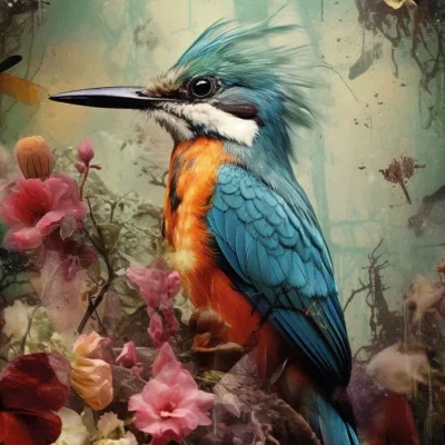 Glasschilderij 80x120cm Kunstzinnige vogel