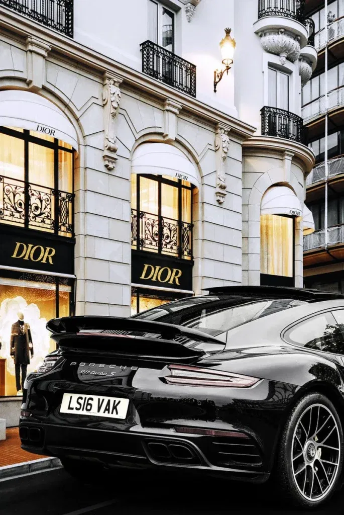 Glasschilderij 80x120cm Porsche voor winkel