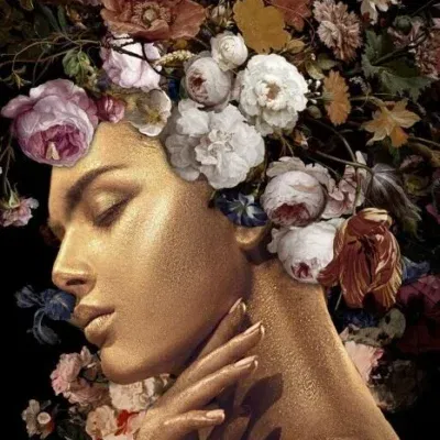 Glasschilderij 80x120cm Sparkling flowers