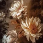 Glasschilderij 80x120cm Witte bloemen
