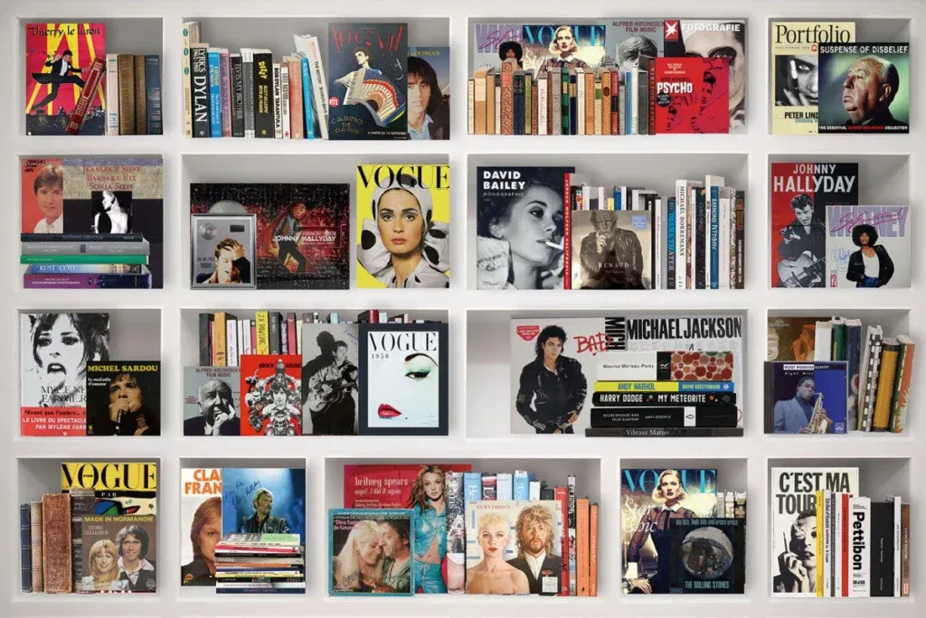 Glasschilderij met 3D reliëf 120x80cm Boekenkast