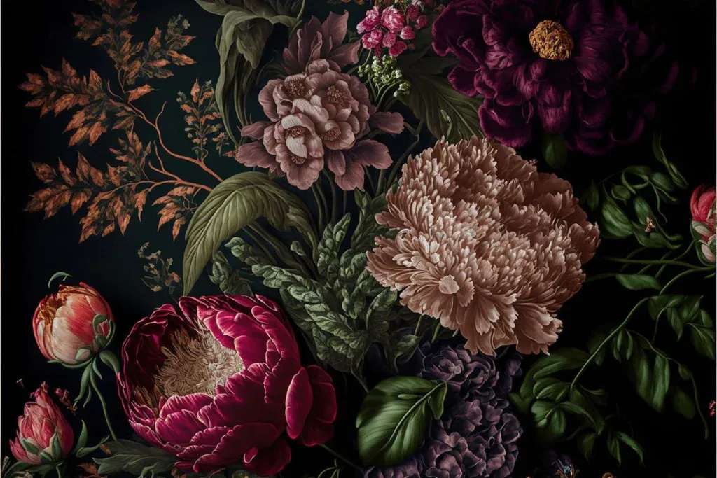 Glasschilderij met 3D reliëf 160x110cm Veldboeket