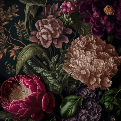 Glasschilderij met 3D reliëf 160x110cm Veldboeket