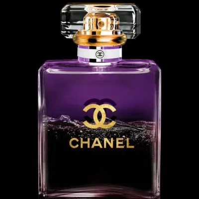 Glasschilderij met goudfolie 60x80cm Doorzichtig flesje paars water