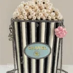 Glasschilderij met goudfolie 60x80cm Popcorn zwart/wit