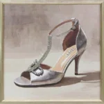 Ingelijst schilderij met versiering 40x40cm Zilveren hak