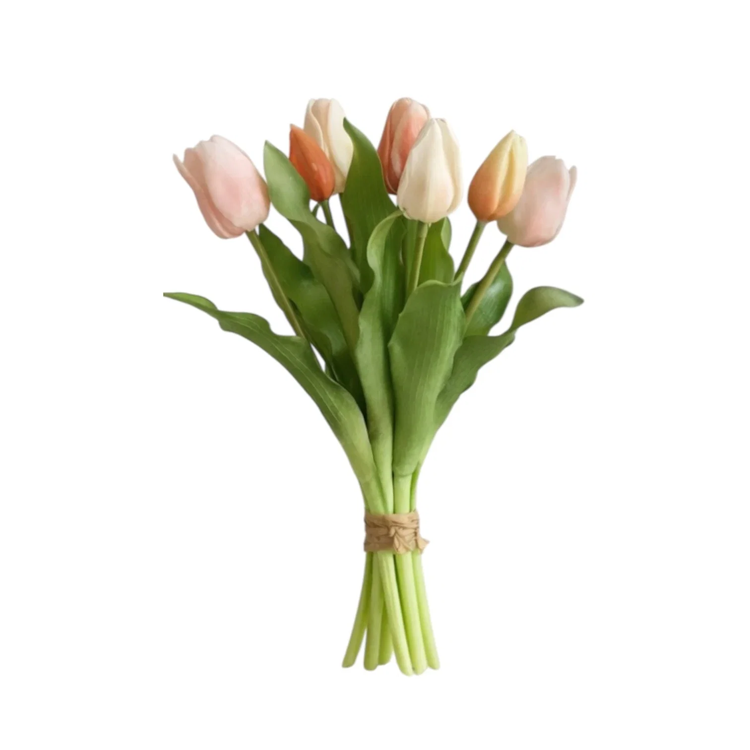 Kunst Tulp boeket Real Touch peach amber- 31 CM Kunst Tulp boeket Real Touch peach amber- 31 CM